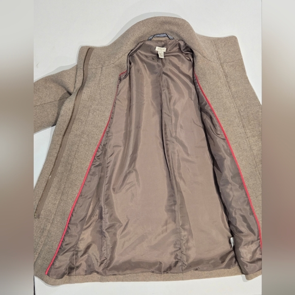 J Crew Women's Tan Beige Wool Blend City Coat Mid Length Size 2P - Picture 10 of 14